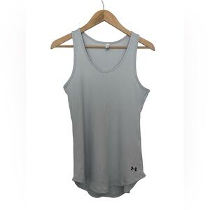 Under Armour Silver Fitted Sleeveless Athletic Tank Top - Size L